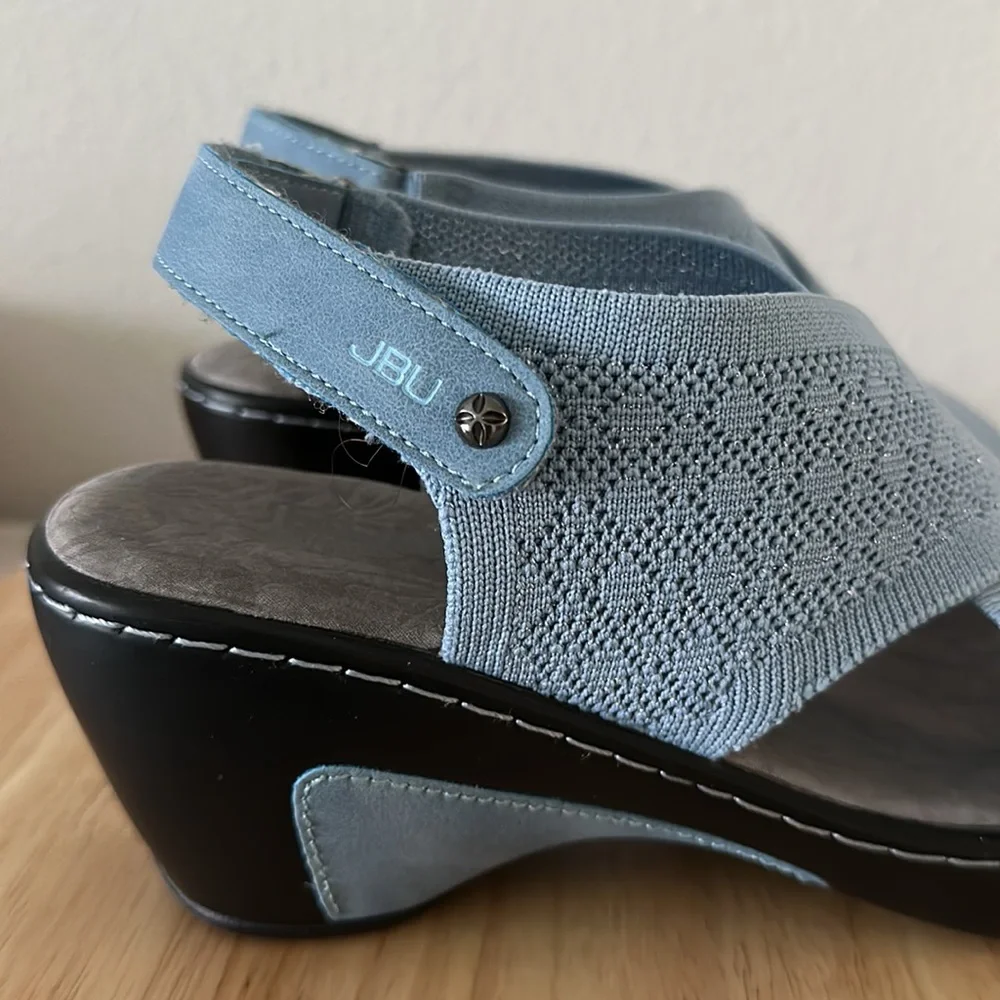 JBU by Jambu Alyssa Shimmer Knit Wedge Heel Sandal